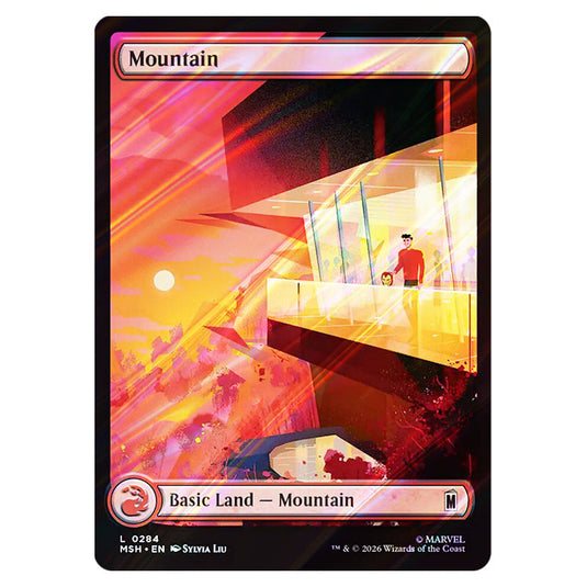Mountain 0284 card from the Magic The Gathering set Marvel Super Heroes