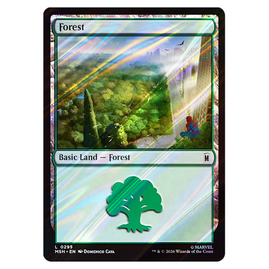 Forest 0295 card from the Magic The Gathering set Marvel Super Heroes