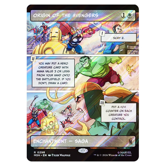 Origin of the Avengers 0298 card from the Magic The Gathering set Marvel Super Heroes