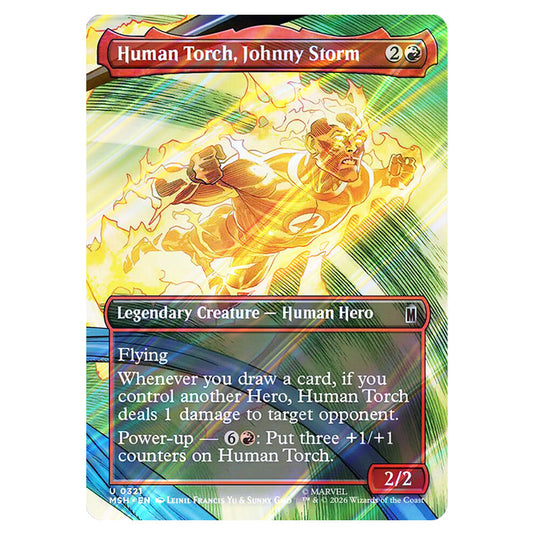 Human Torch, Johnny Storm 0321 card from the Magic The Gathering set Marvel Super Heroes