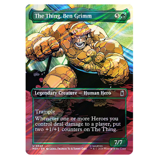The Thing, Ben Grimm 0322 card from the Magic The Gathering set Marvel Super Heroes