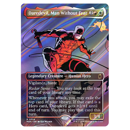 Daredevil, Man Without Fear 0324 card from the Magic The Gathering set Marvel Super Heroes