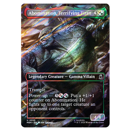 Abomination, Terrifying Titan 0333 card from the Magic The Gathering set Marvel Super Heroes