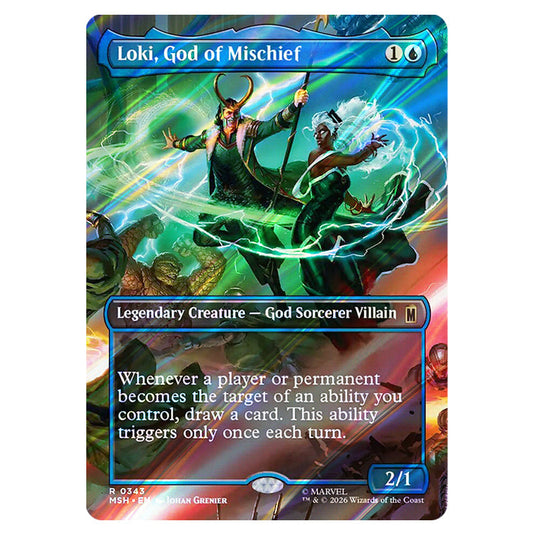 Loki, God of Mischief 0343 card from the Magic The Gathering set Marvel Super Heroes