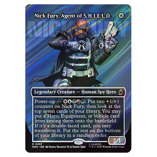 Nick Fury, Agent of S.H.I.E.L.D. 0357 card from the Magic The Gathering set Marvel Super Heroes