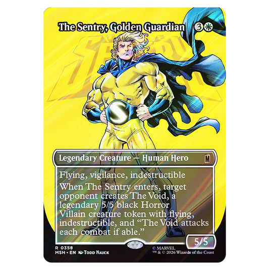 The Sentry, Golden Guardian 0358 card from the Magic The Gathering set Marvel Super Heroes