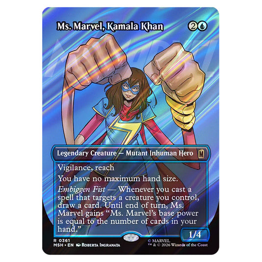 Ms. Marvel, Kamala Khan 0361 card from the Magic The Gathering set Marvel Super Heroes
