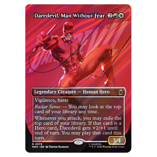 Daredevil, Man Without Fear 0372 card from the Magic The Gathering set Marvel Super Heroes