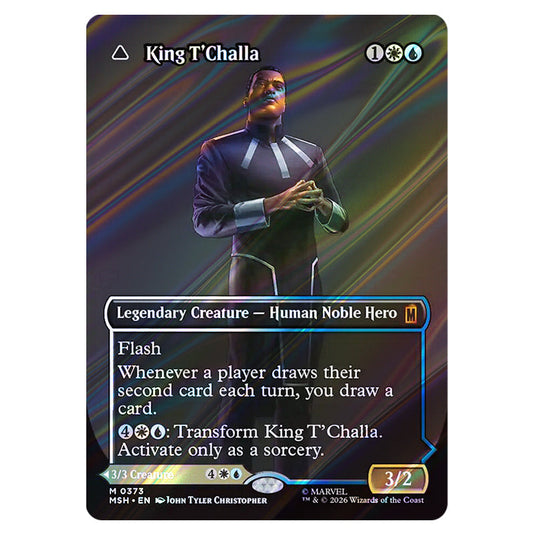 King T'Challa // Black Panther, Hope Enduring 0373 card from the Magic The Gathering set Marvel Super Heroes
