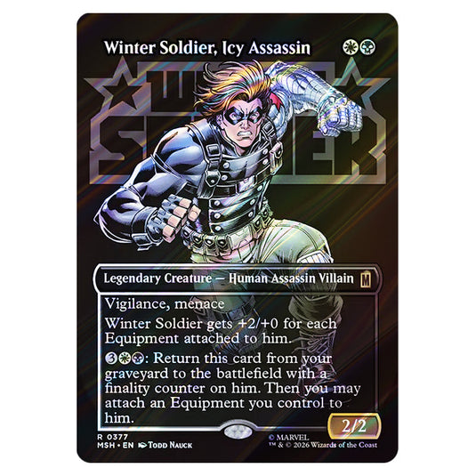 Winter Soldier, Icy Assassin 0377 card from the Magic The Gathering set Marvel Super Heroes