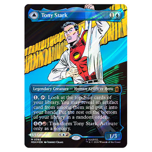 Magic The Gathering - Marvel Super Heroes - Tony Stark // The Invincible Iron Man (Borderless Classic Comic Card) - 0392 (Foil)