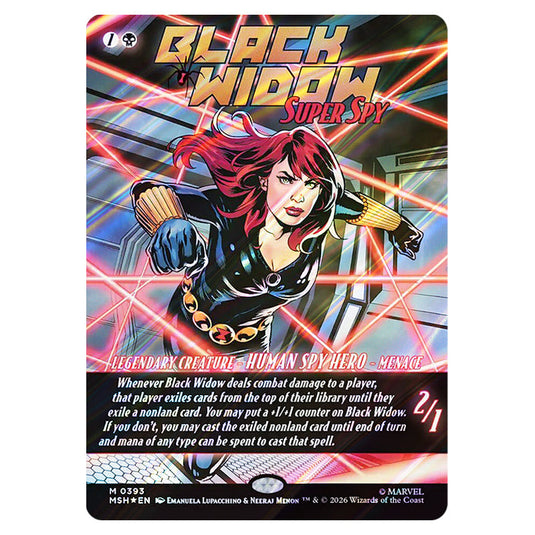 Black Widow, Super Spy 0393 card from the Magic The Gathering set Marvel Super Heroes