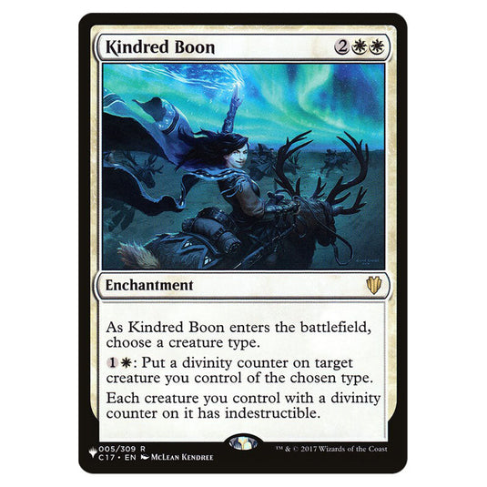 Kindred Boon C17-5 card from the Magic The Gathering set The List