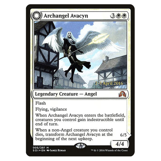 Archangel Avacyn // Avacyn, the Purifier 5s card from the Magic The Gathering set Shadows Over Innistrad Promos