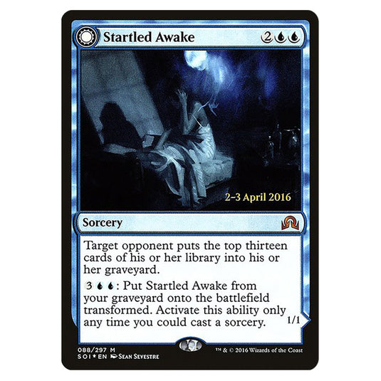 Startled Awake // Persistent Nightmare 88s card from the Magic The Gathering set Shadows Over Innistrad Promos