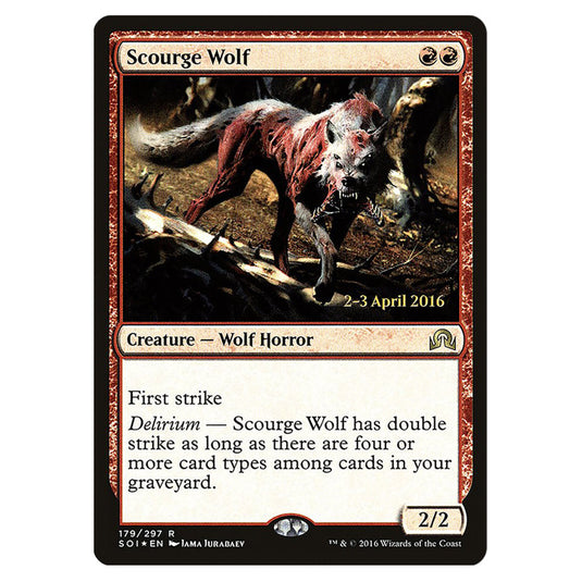 Scourge Wolf 179s card from the Magic The Gathering set Shadows Over Innistrad Promos