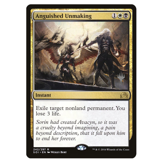 Anguished Unmaking 242p card from the Magic The Gathering set Shadows Over Innistrad Promos