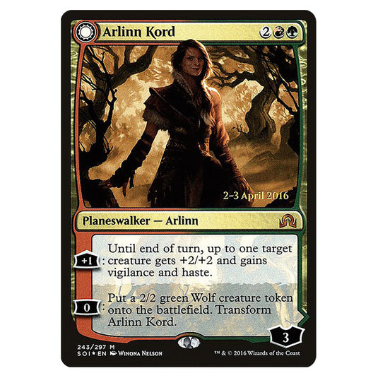 Arlinn Kord // Arlinn, Embraced by the Moon 243s card from the Magic The Gathering set Shadows Over Innistrad Promos