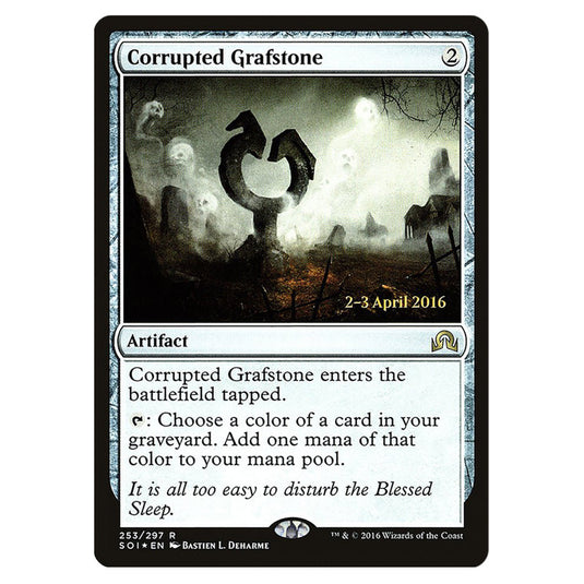 Corrupted Grafstone 253s card from the Magic The Gathering set Shadows Over Innistrad Promos