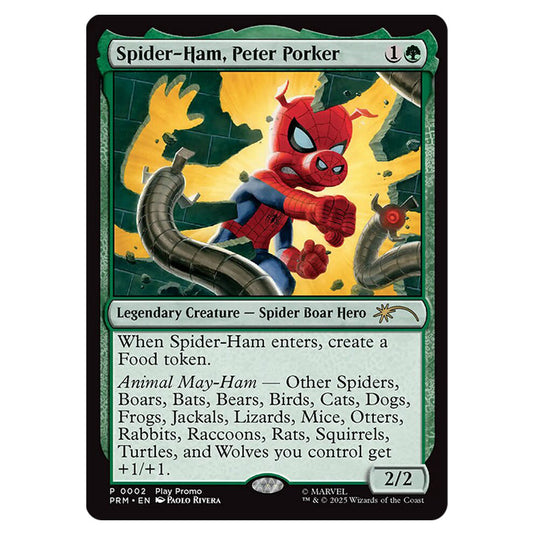 Spider-Ham, Peter Porker 0002b card from the Magic The Gathering set Marvel's Spider-Man Promos
