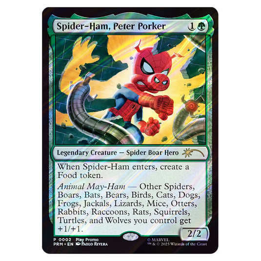Spider-Ham, Peter Porker 0002b card from the Magic The Gathering set Marvel's Spider-Man Promos