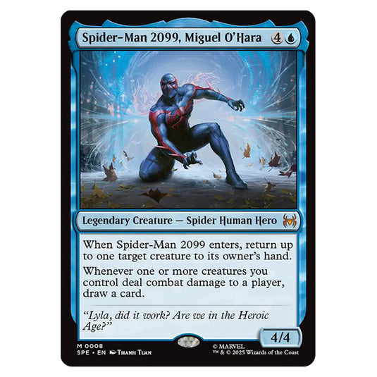 Spider-Man 2099, Miguel O'Hara 0008 card from the Magic The Gathering set Marvel's Spider-Man Eternal