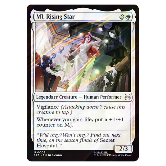 MJ, Rising Star 0003 card from the Magic The Gathering set Marvel's Spider-Man Eternal