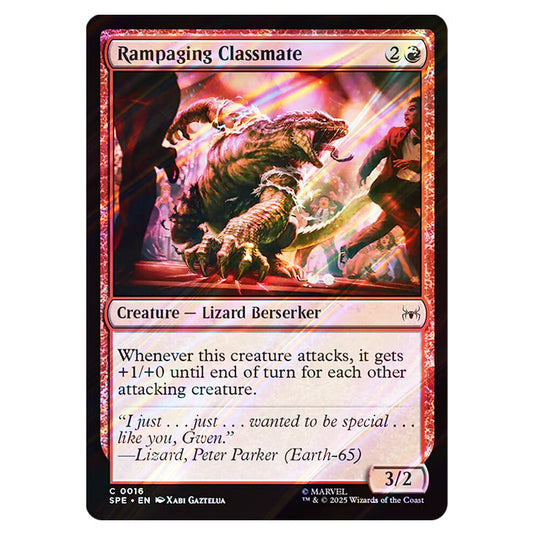 Rampaging Classmate 0016 card from the Magic The Gathering set Marvel's Spider-Man Eternal