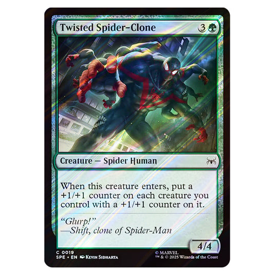 Twisted Spider-Clone 0019 card from the Magic The Gathering set Marvel's Spider-Man Eternal