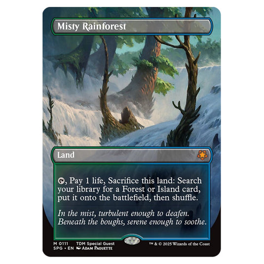 Misty Rainforest 0111 card from the Magic The Gathering set Tarkir: Dragonstorm - Special Guests