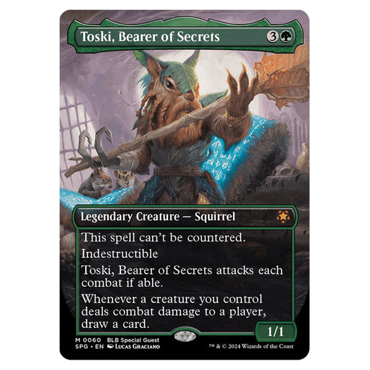 Toski, Bearer of Secrets 0060 card from the Magic The Gathering set Bloomburrow - Special Guests