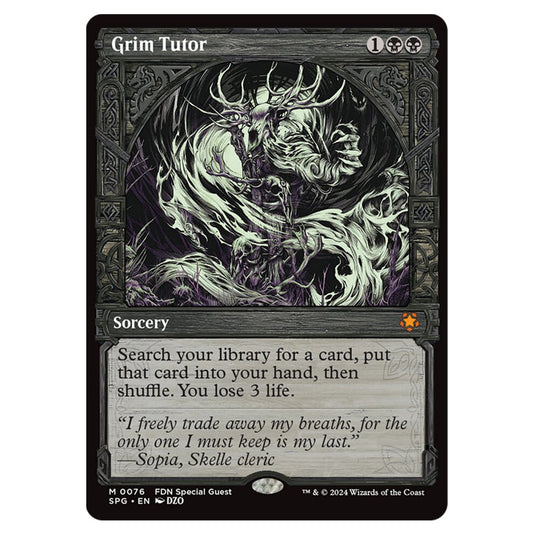 Grim Tutor 0076 card from the Magic The Gathering set Foundations - Special Guests