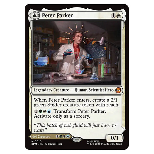 Peter Parker // Amazing Spider-Man 0010 card from the Magic The Gathering set Marvel's Spider-Man