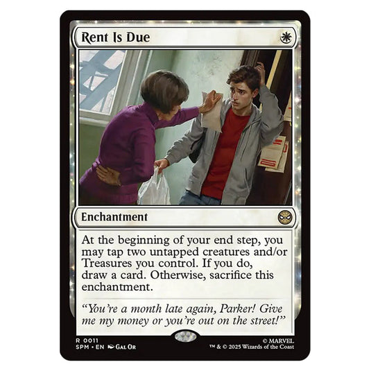 Rent Is Due 0011 card from the Magic The Gathering set Marvel's Spider-Man