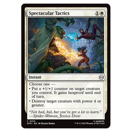 Spectacular Tactics 0015 card from the Magic The Gathering set Marvel's Spider-Man