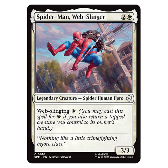 Spider-Man, Web-Slinger 0016 card from the Magic The Gathering set Marvel's Spider-Man