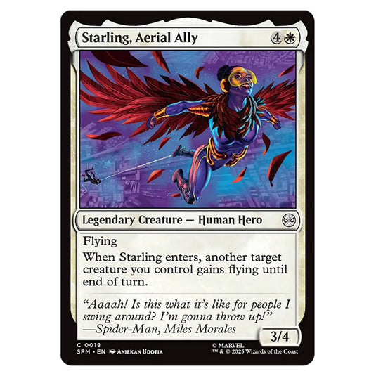 Starling, Aerial Ally 0018 card from the Magic The Gathering set Marvel's Spider-Man