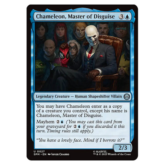 Chameleon, Master of Disguise 0027 card from the Magic The Gathering set Marvel's Spider-Man