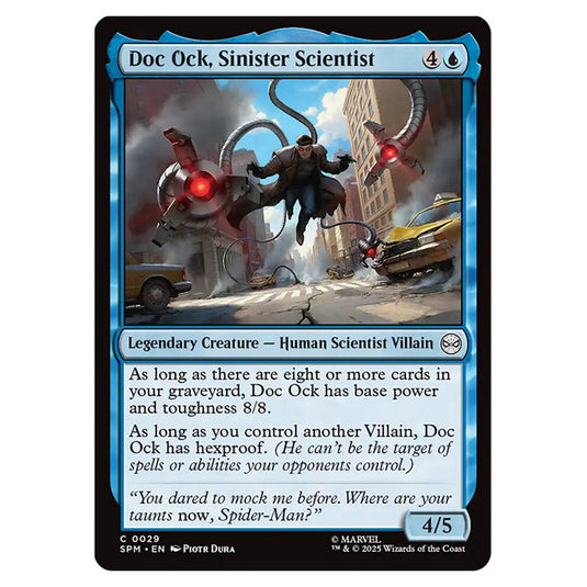 Doc Ock, Sinister Scientist 0029 card from the Magic The Gathering set Marvel's Spider-Man