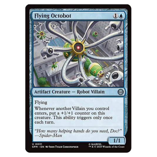 Flying Octobot 0031 card from the Magic The Gathering set Marvel's Spider-Man