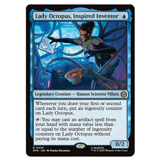 Lady Octopus, Inspired Inventor 0035 card from the Magic The Gathering set Marvel's Spider-Man