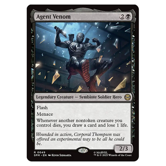 Agent Venom 0049 card from the Magic The Gathering set Marvel's Spider-Man
