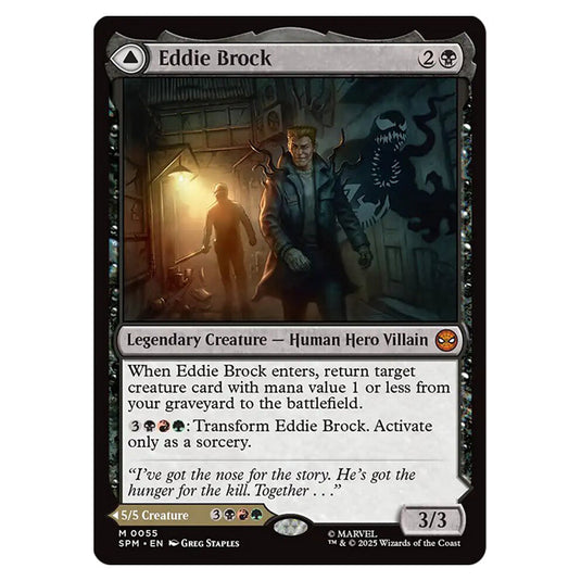 Eddie Brock // Venom, Lethal Protector 0055 card from the Magic The Gathering set Marvel's Spider-Man