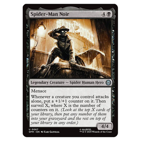 Spider-Man Noir 0067 card from the Magic The Gathering set Marvel's Spider-Man