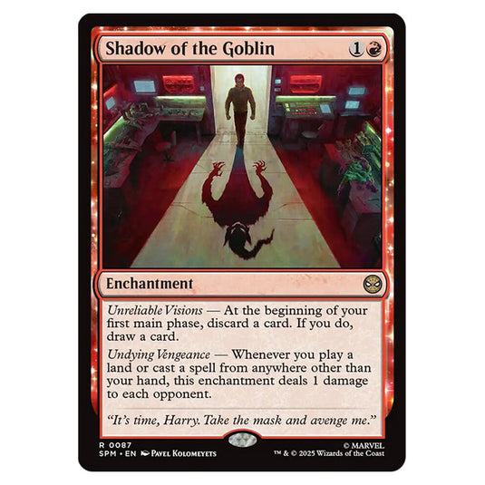 Shadow of the Goblin 0087 card from the Magic The Gathering set Marvel's Spider-Man