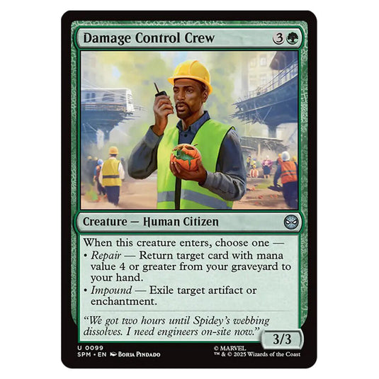 Damage Control Crew 0099 card from the Magic The Gathering set Marvel's Spider-Man