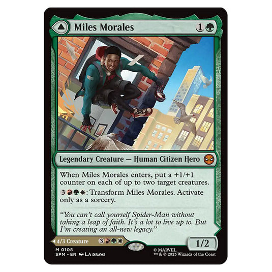 Miles Morales // Ultimate Spider-Man 0108 card from the Magic The Gathering set Marvel's Spider-Man
