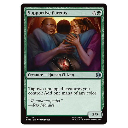 Supportive Parents 0119 card from the Magic The Gathering set Marvel's Spider-Man