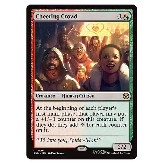Cheering Crowd 0126 card from the Magic The Gathering set Marvel's Spider-Man
