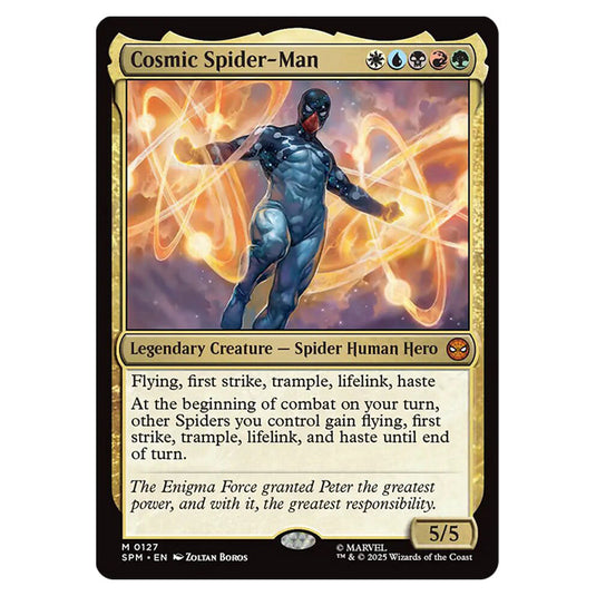 Cosmic Spider-Man 0127 card from the Magic The Gathering set Marvel's Spider-Man